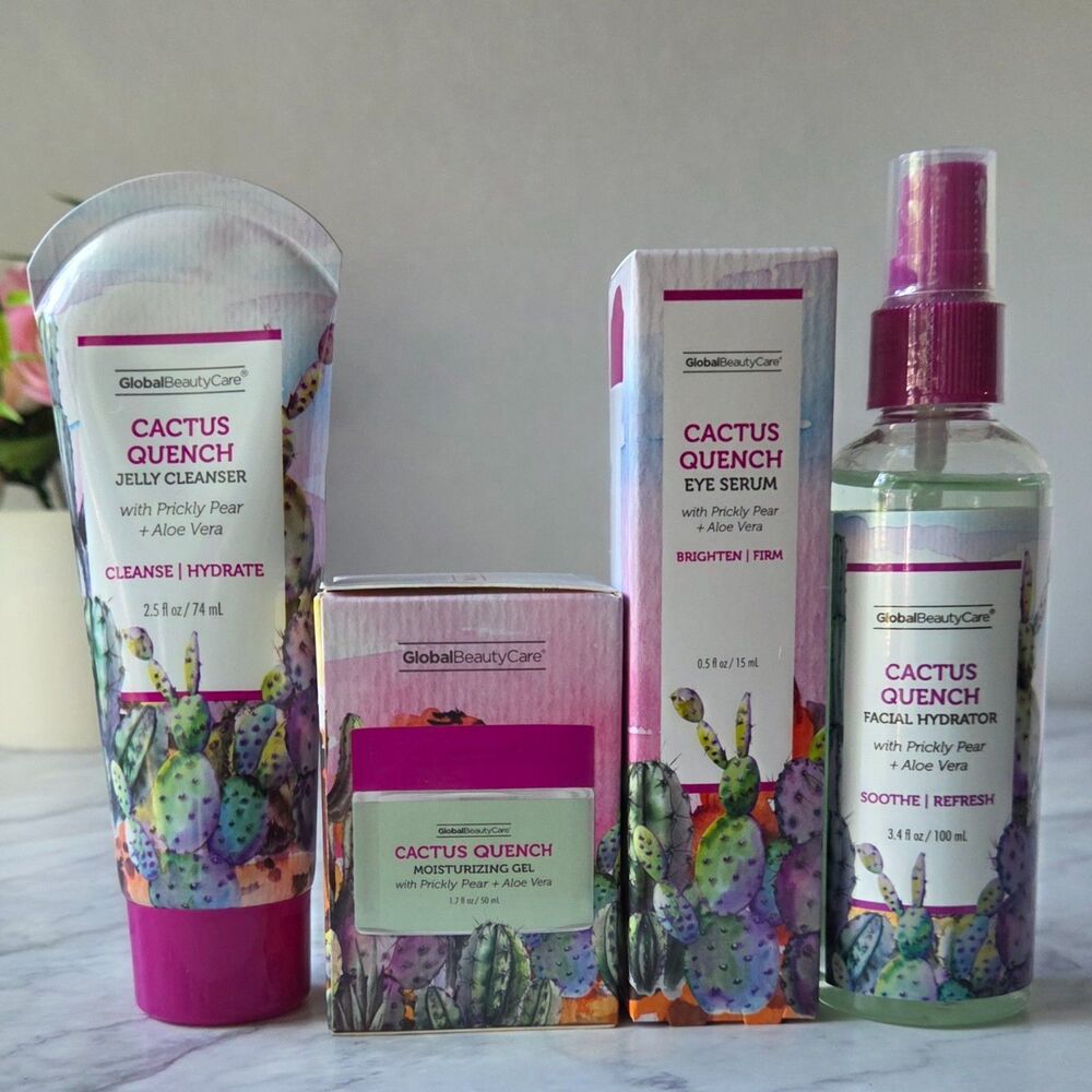 Global Beauty Care Cactus Quench 4-Piece Facial Skincare Set